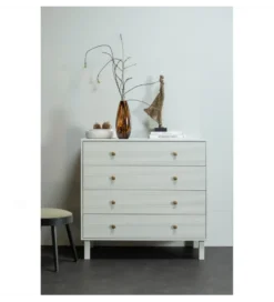 Komoda MADU 91 cm drewno sosna szara