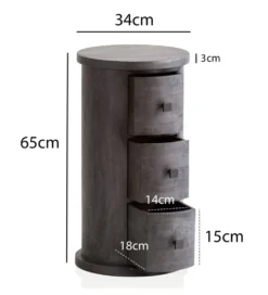 Komoda MIGA 34 cm drewno mango czarna