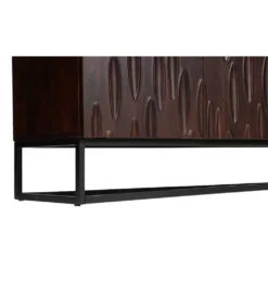 Komoda MIRNO 175 cm drewno akacja w kolorze ciemnego orzecha