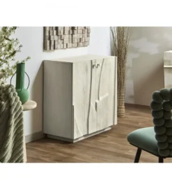 Komoda MUSIM 80 cm drewno mango biały
