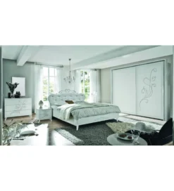 Komoda NIVEA 104 cm biała z ozdobnym nadrukiem