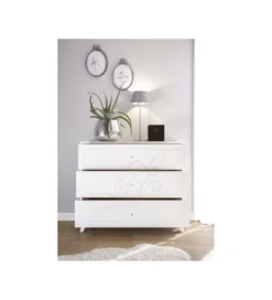 Komoda NIVEA 104 cm biała z ozdobnym nadrukiem
