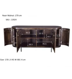 Komoda NOORK 170 cm w kolorze orzechowym
