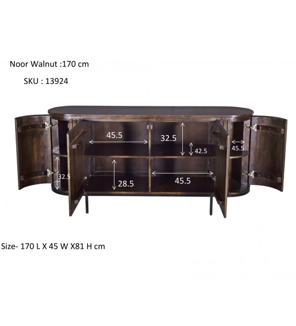 Komoda NOORK 170 cm w kolorze orzechowym