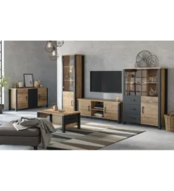 Komoda OLIN WM 192 cm w optyce świerku Appenzeller