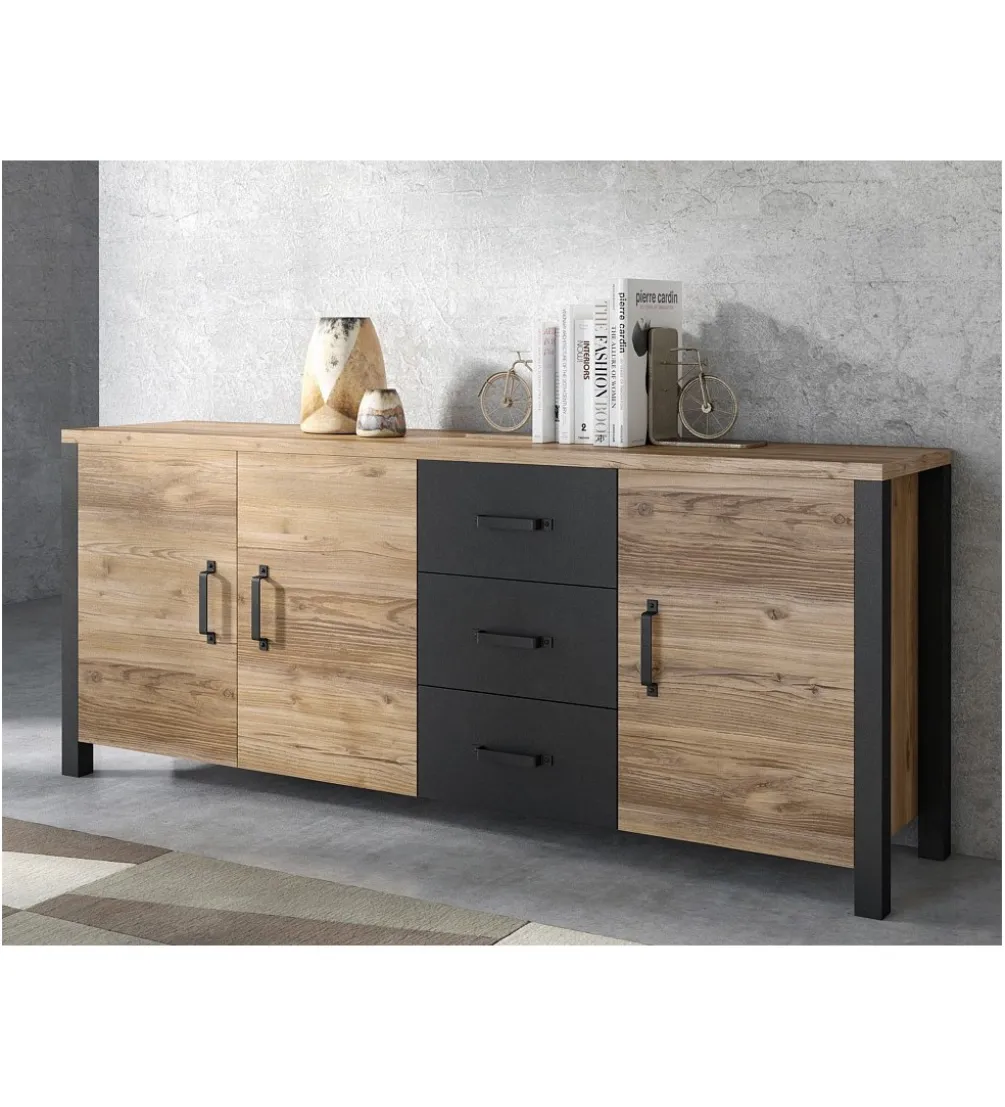 Komoda OLIN WM 192 cm w optyce świerku Appenzeller