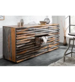 Komoda OMBRA Relief 160 cm drewno sheesham