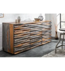 Komoda OMBRA Relief 160 cm drewno sheesham