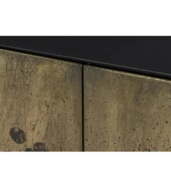 Komoda OXID 180 cm drewno mango czarno złota