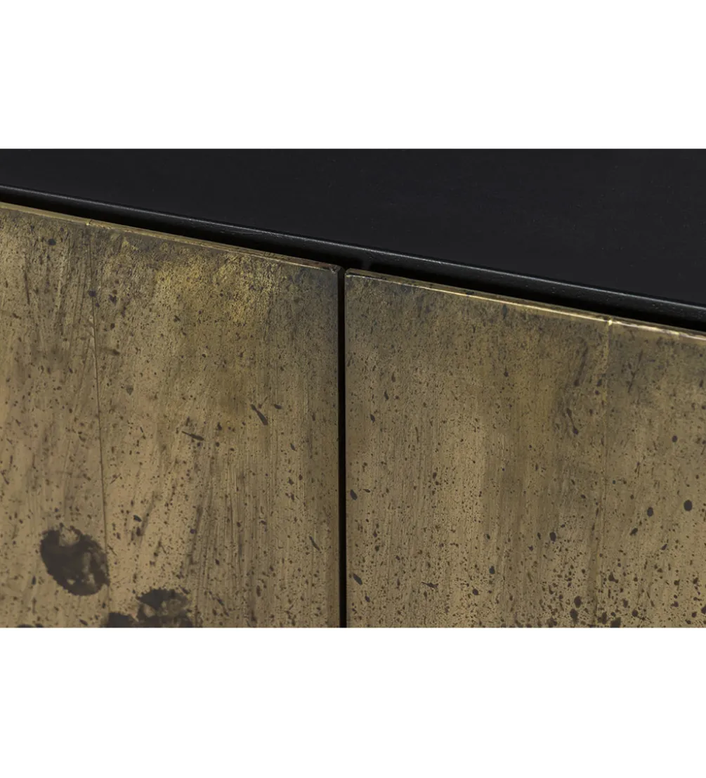 Komoda OXID 180 cm drewno mango czarno złota