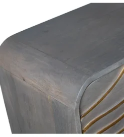 Komoda QUTINESKA 110 cm drewno mango szara