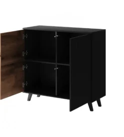 Komoda RANDOM 100 cm w kolorze dąb wotan z kolorem czarnym