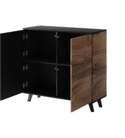 Komoda RANDOM 100 cm w kolorze dąb wotan z kolorem czarnym