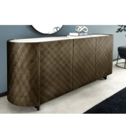 Komoda REFLECTION 150 cm efekt 3D marmur brązowa