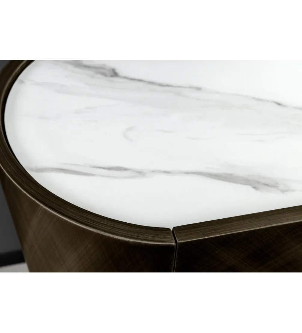 Komoda REFLECTION 150 cm efekt 3D marmur brązowa