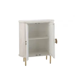 Komoda ROUNDEGO 116 cm blat marmur biały