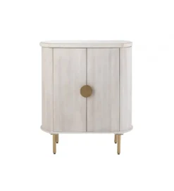 Komoda ROUNDEGO 116 cm blat marmur biały