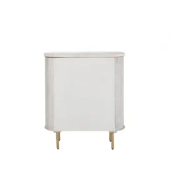 Komoda ROUNDEGO 116 cm blat marmur biały