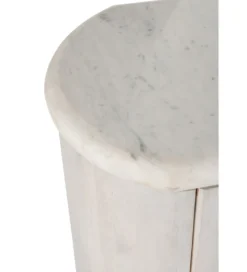 Komoda ROUNDEGO 116 cm blat marmur biały