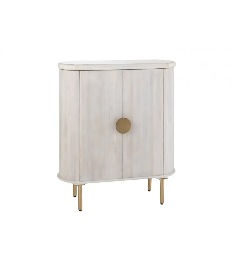 Komoda ROUNDEGO 116 cm blat marmur biały