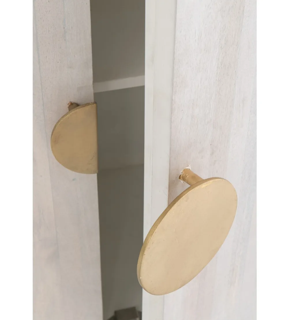 Komoda ROUNDEGO 116 cm blat marmur biały