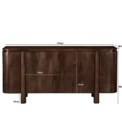 Komoda SALANO 170 cm drewno mango brązowa