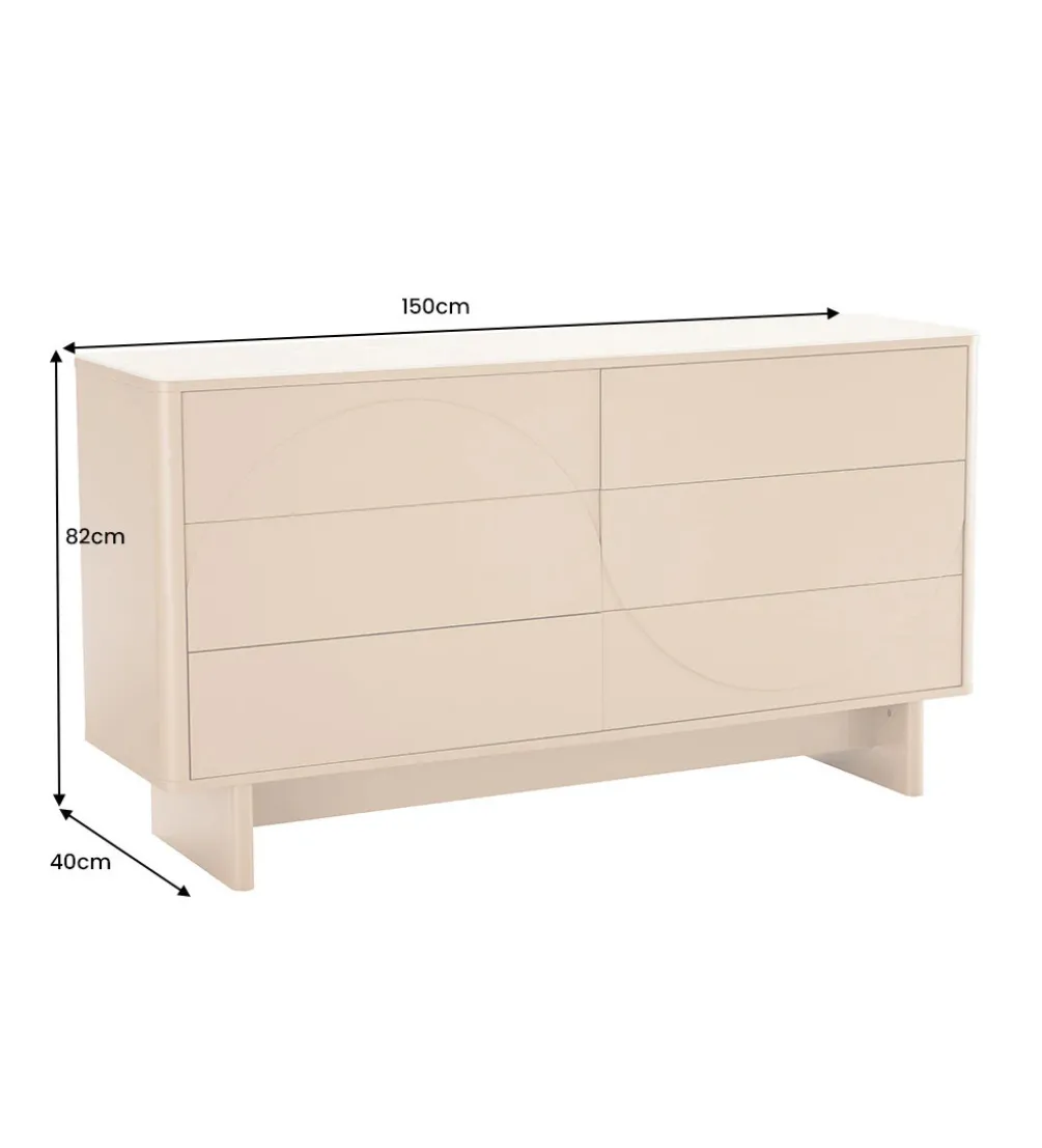 Komoda SAVOY 150 cm ceramika w optyce trawertynu