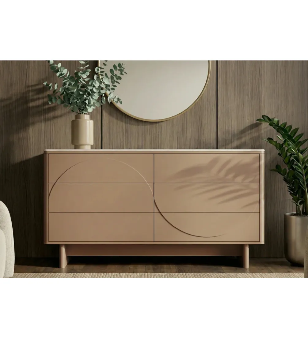 Komoda SAVOY 150 cm ceramika w optyce trawertynu