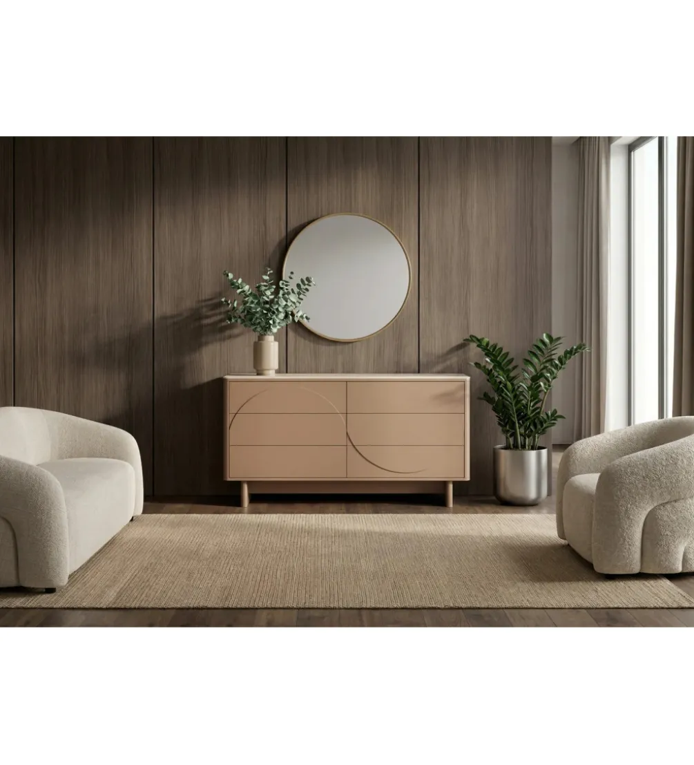 Komoda SAVOY 150 cm ceramika w optyce trawertynu