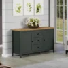 Komoda STANTON  143 cm w optyce dębu Evoke Ciemnozielony
