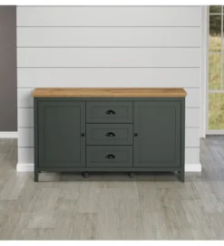 Komoda STANTON 143 cm w optyce dębu Evoke Ciemnozielony