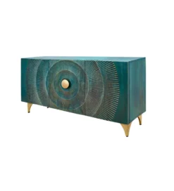 Komoda SWEET GOLDEN SUNSET 140 cm drewno mango turkusowa