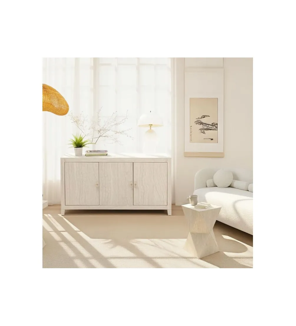Komoda TRAVERTINO 140 x 77 cm naturalny beżowy