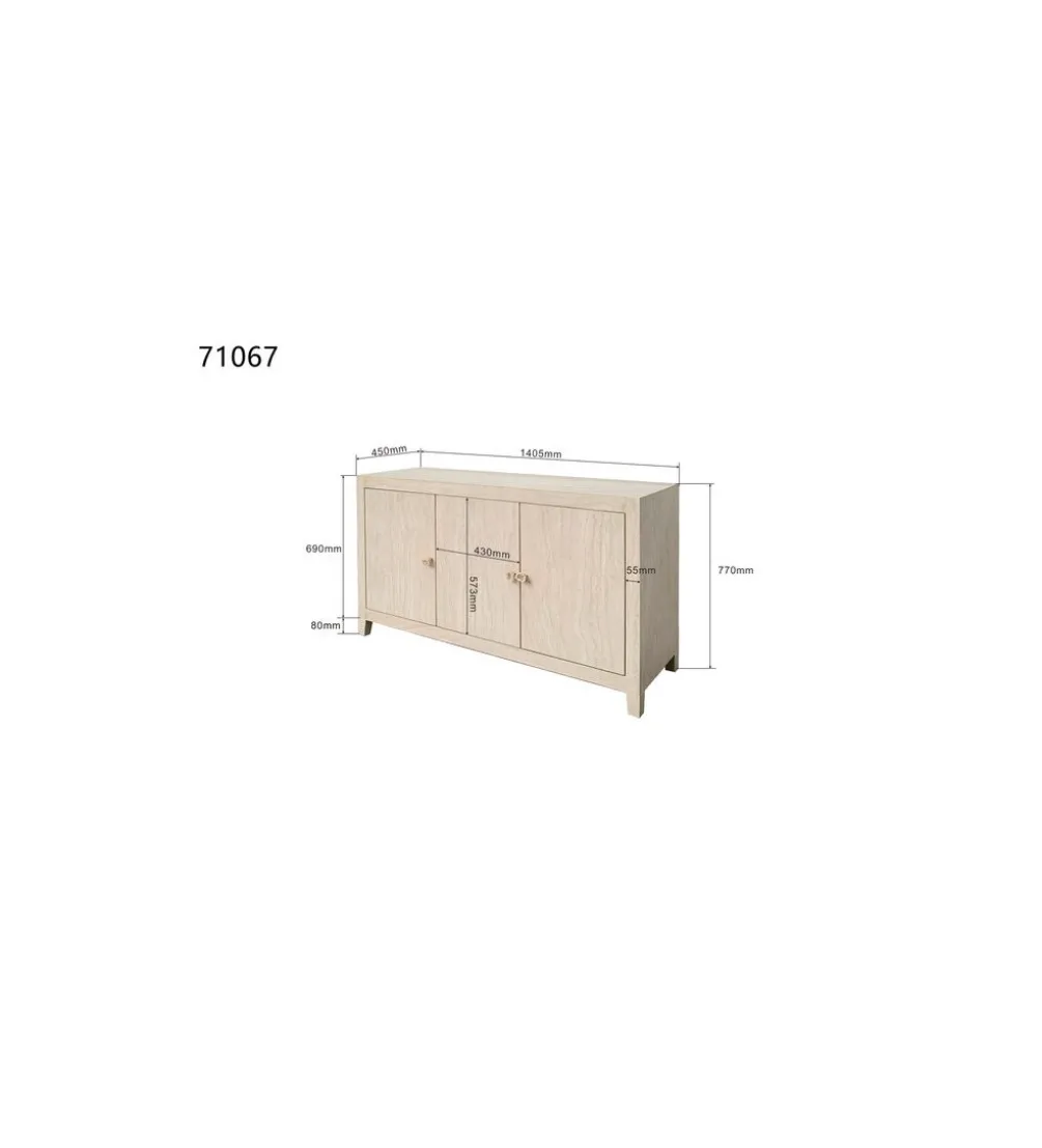 Komoda TRAVERTINO 140 x 77 cm naturalny beżowy