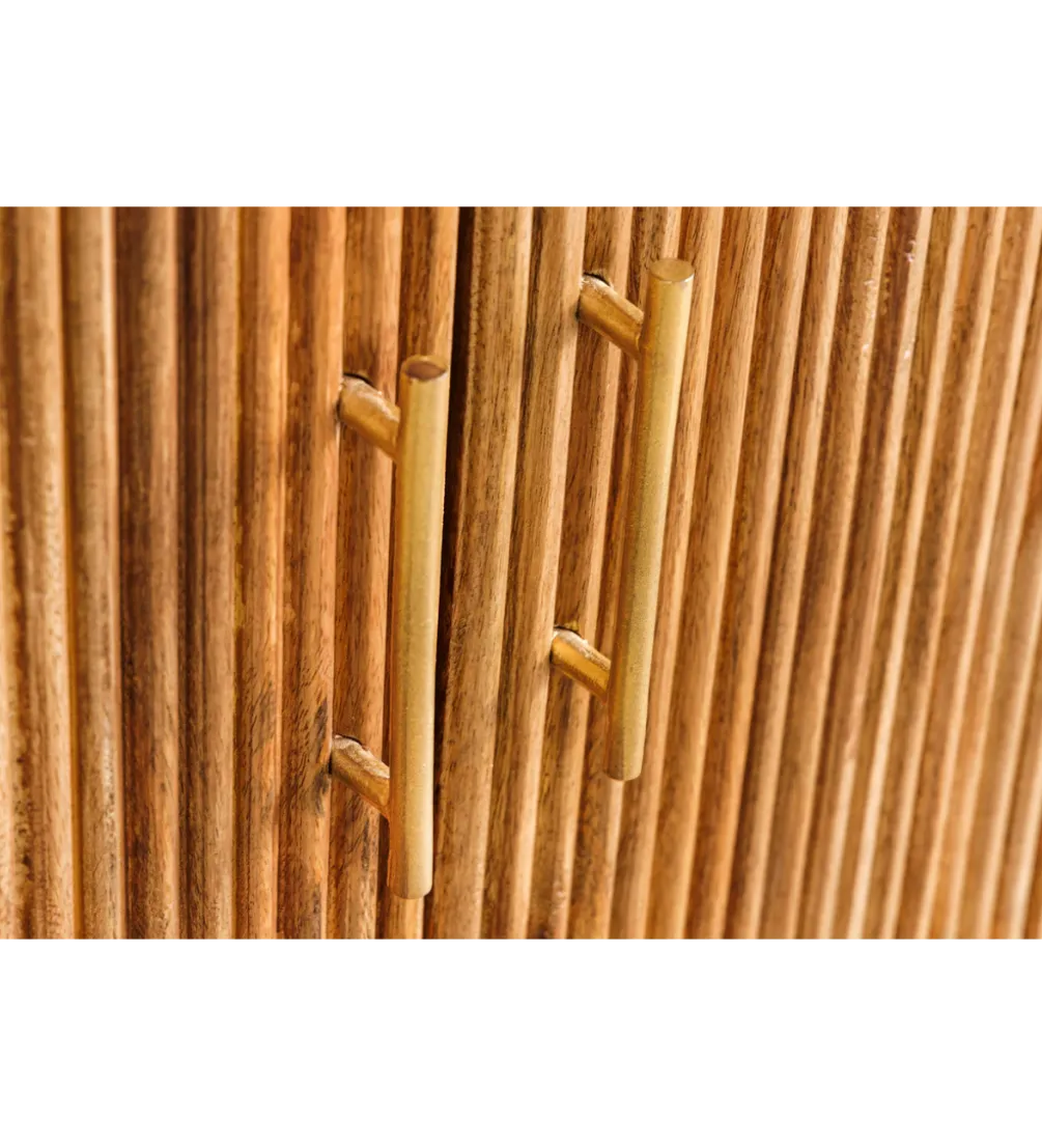 Komoda TRES CHIC 105 cm drewno mango biały marmur naturalna