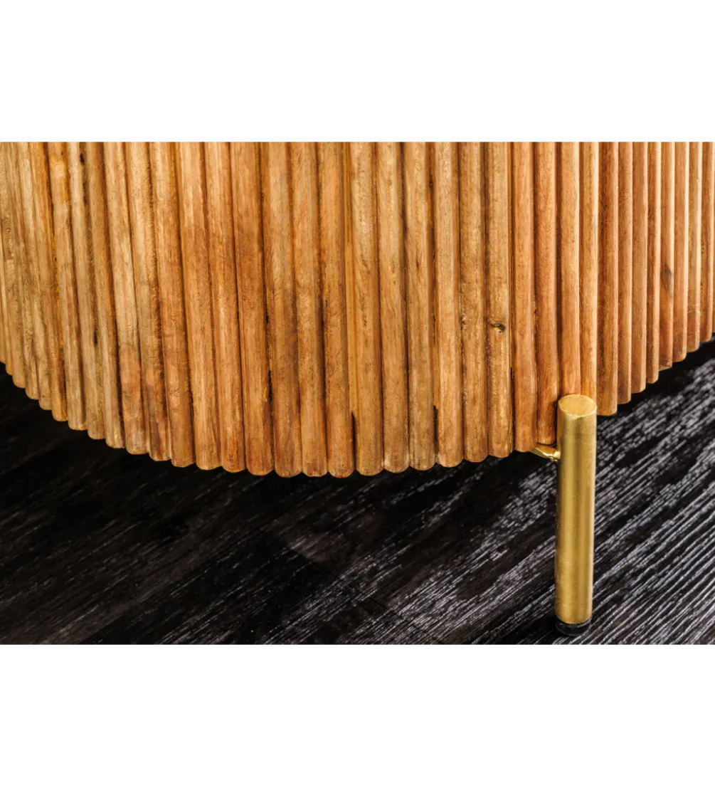 Komoda TRES CHIC 105 cm drewno mango biały marmur naturalna