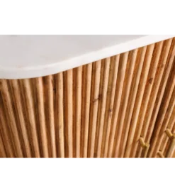 Komoda TRES CHIC 70 cm drewno mango biały marmur blat