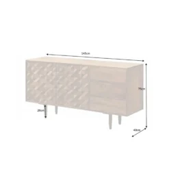 Komoda TROPEA 145 cm drewno akacja honey