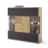 Komoda VALENCIA 124 cm antracytowo naturalna