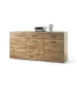 Komoda VALENCIA 94 cm Antracytowo Naturalna