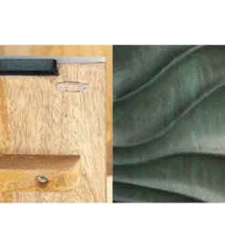 Komoda VELA 160 cm drewno mango turkusowa Ciemna