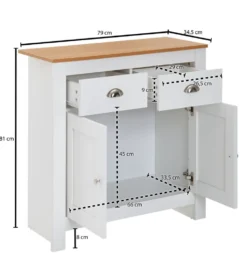 Komoda VINCENTE 79 cm biała