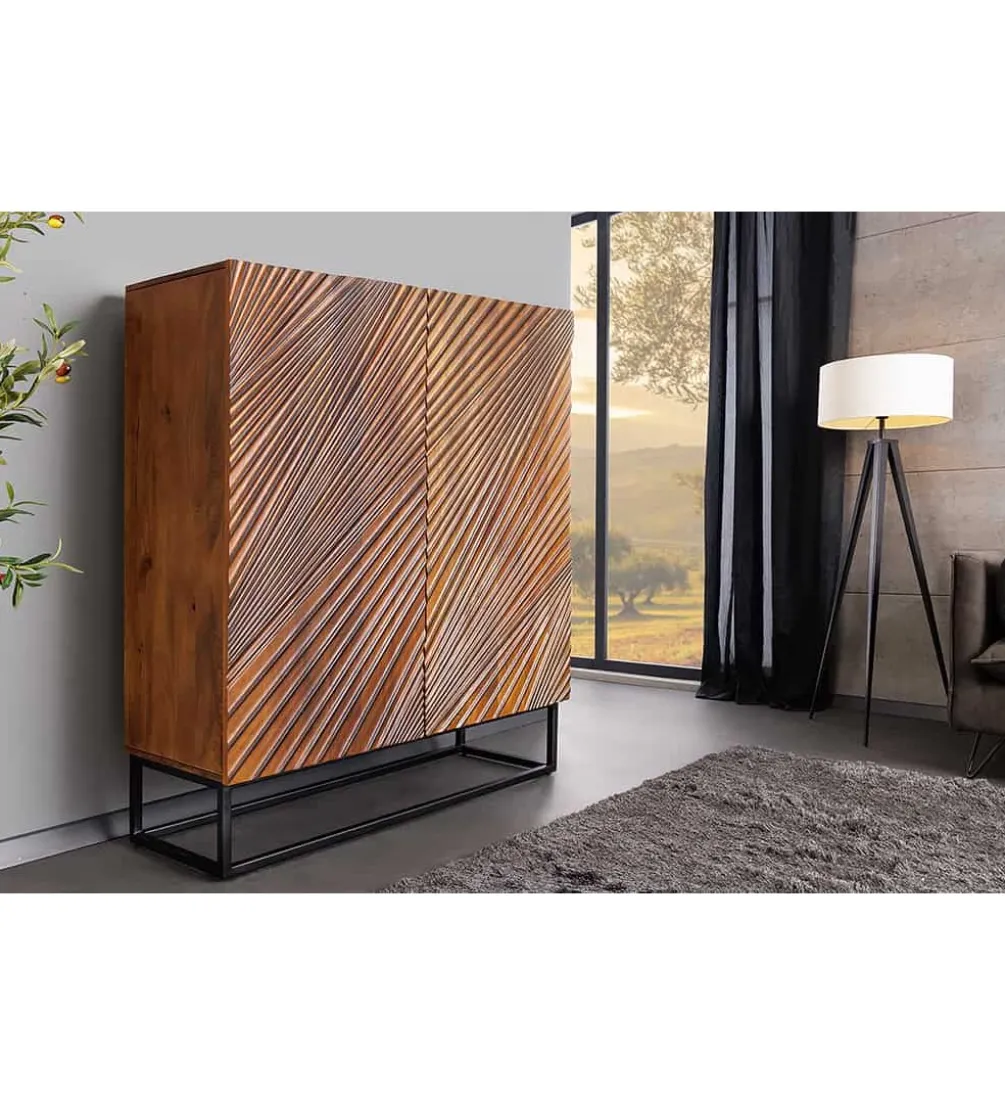 Komoda wysoka ANDRO 100 cm drewno mango brąz