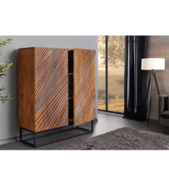 Komoda wysoka ANDRO 100 cm drewno mango brąz