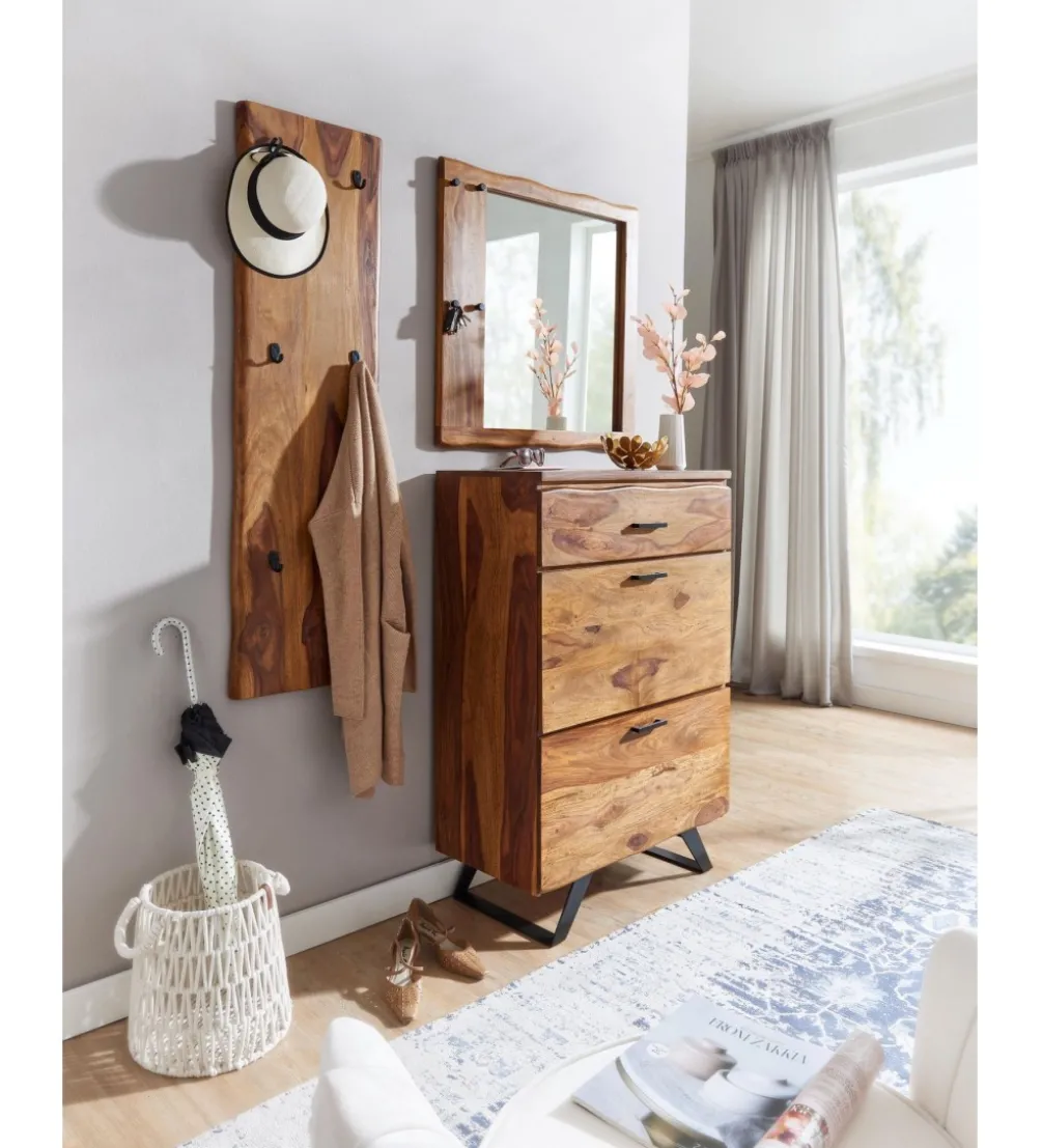 Komoda wysoka ARRIBA 80 cm drewno sheesham