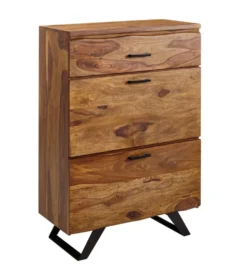 Komoda wysoka ARRIBA 80 cm drewno sheesham