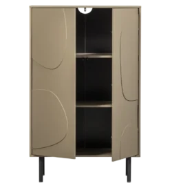 Komoda wysoka CADIZ 135 cm drewno sosny piaskowa