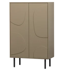 Komoda wysoka CADIZ 135 cm drewno sosny piaskowa