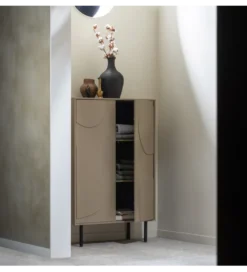 Komoda wysoka CADIZ 135 cm drewno sosny piaskowa