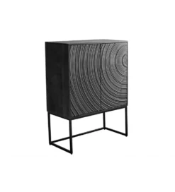 Komoda wysoka 3D ORBIT 120 cm drewno mango czarna